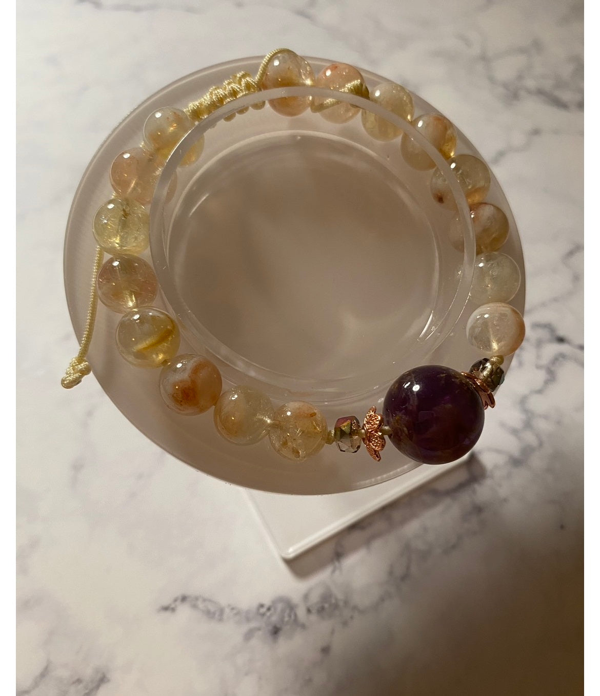 《金髮晶 x 紫髮晶 能量守護手鍊》