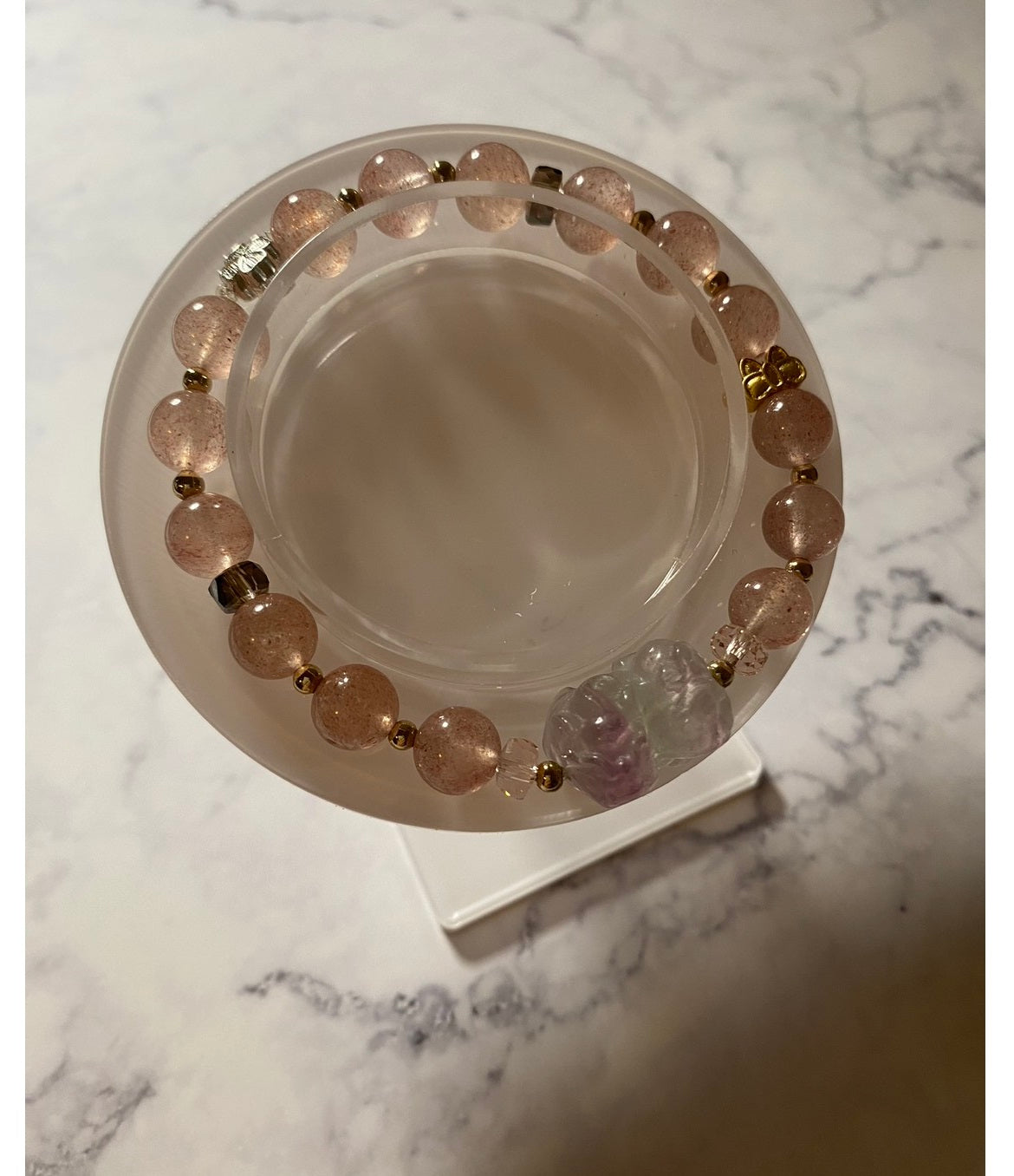 《草莓晶 x 螢石 能量守護手鍊》