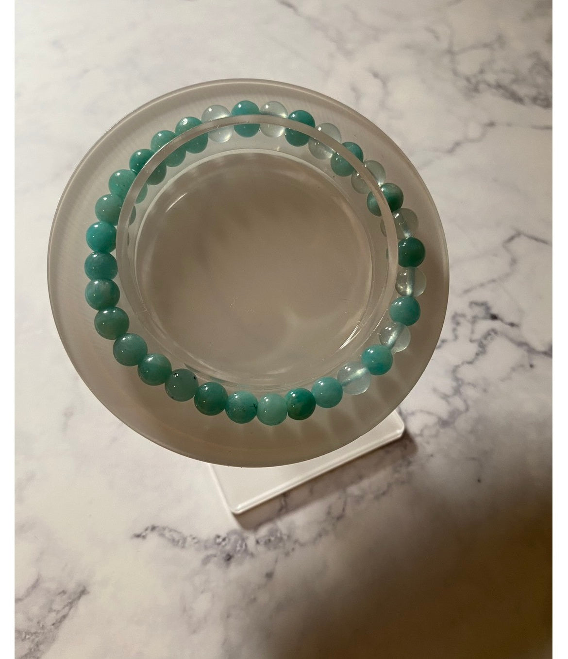 《 天河石 × 白水晶 能量手鍊》